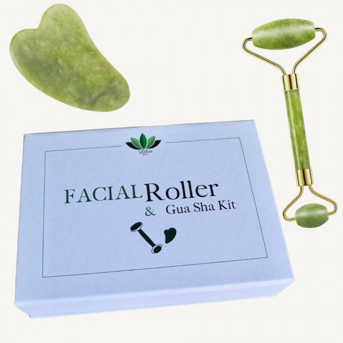 lotus-bio-kit-rouleau-de-jade-gua-sha.jpg LOTUS BIO KIT ROULEAU DE JADE + GUA SHA – Image 1